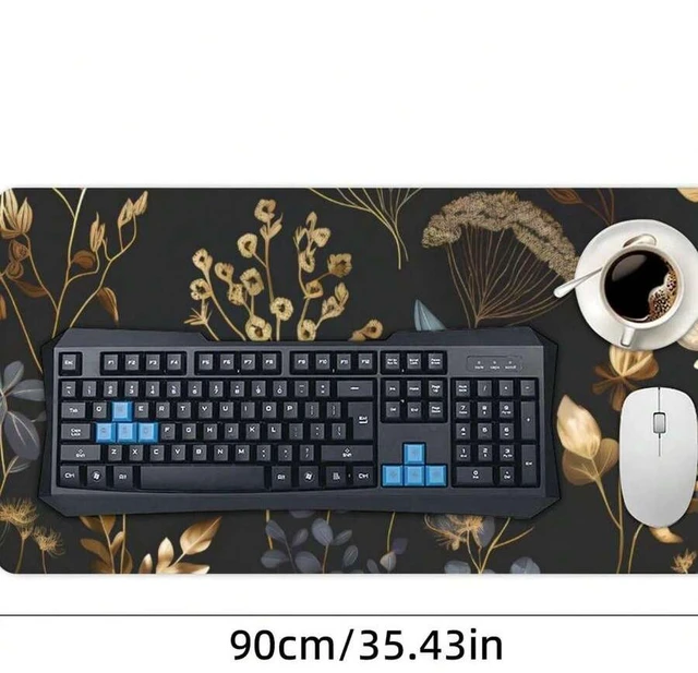 Alt view image 4 of 6 - Bks Flowers Desk Mat Large Mouse Pad XXL Gaming Mousepad Deskpad Big Extended Full Size Mouse Pad Desktop Desk Matt For Keyboard, Laptop Computer 35.43 X 15.75 In