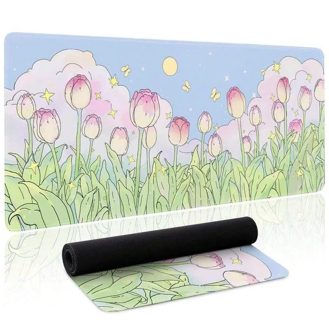 Main image of Bks Large Extended Mouse Pad Desk Mat with Non-Slip Base and Stitched Edge for Home Office Gaming