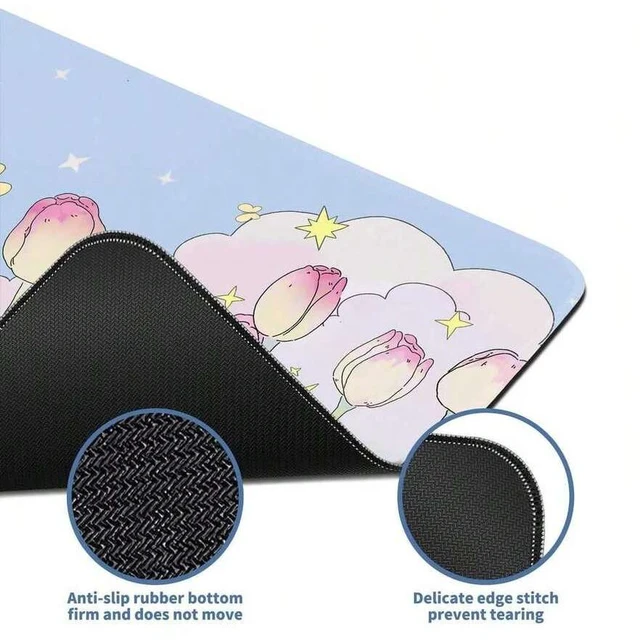 Alt view image 3 of 6 - Bks Large Extended Mouse Pad Desk Mat with Non-Slip Base and Stitched Edge for Home Office Gaming