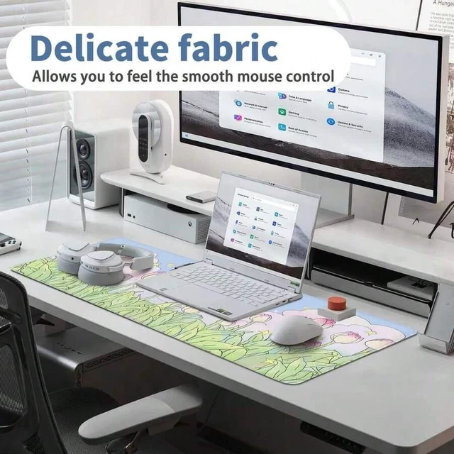 Alt view image 4 of 6 - Bks Large Extended Mouse Pad Desk Mat with Non-Slip Base and Stitched Edge for Home Office Gaming