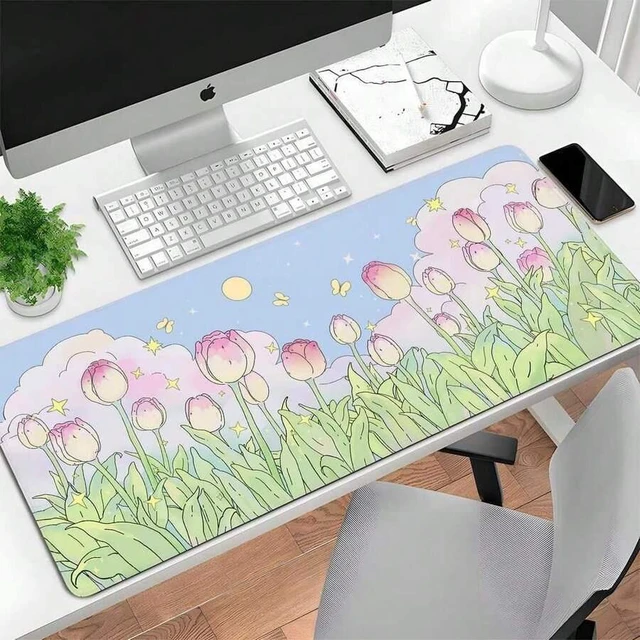 Alt view image 6 of 6 - Bks Large Extended Mouse Pad Desk Mat with Non-Slip Base and Stitched Edge for Home Office Gaming