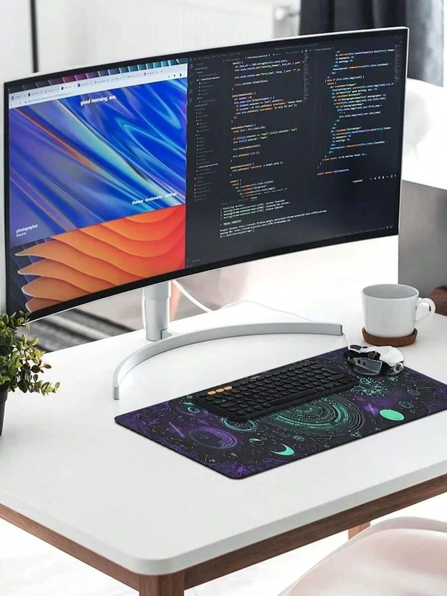 Alt view image 3 of 5 - Bks Gaming Mouse Pad Large Extended Desk Mat Non-Slip Base Anti-Fray Stitched Edges For PC Gamers Streamers