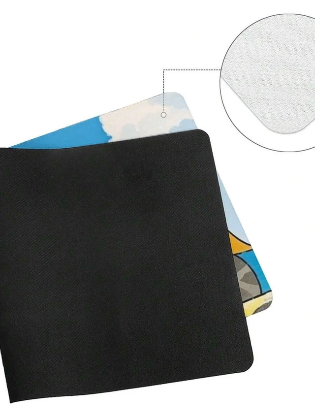 Alt view image 4 of 6 - Bks Cute Cat Mouse Pad Neon Design Premium Rubber Backing Sturdy Desk Mat Gaming Office Featuring