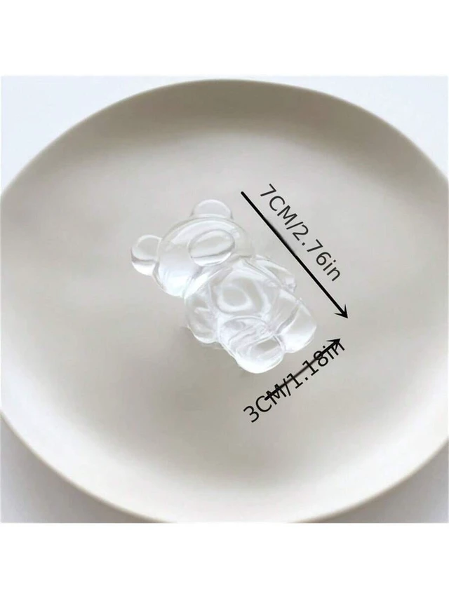 Alt view image 2 of 6 - Bks Transparent Bear-Shaped Phone Grip Push-Pull Holder Compatible With iPhone Android Mobile Devices Desktop Mount Gift