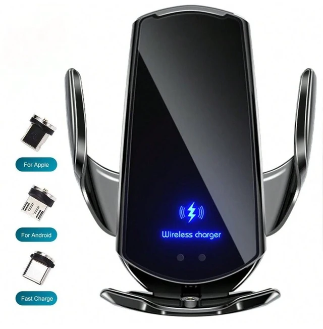 Main image of Bks Wireless Car Charger Mount 15W Fast Charging Auto Clamp Air Vent Holder Compatible iPhone 17 16 15 14 13 12 11 Samsung Galaxy S25 S24 S23