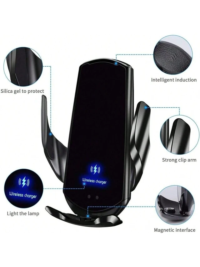 Alt view image 3 of 7 - Bks Wireless Car Charger Mount 15W Fast Charging Auto Clamp Air Vent Holder Compatible iPhone 17 16 15 14 13 12 11 Samsung Galaxy S25 S24 S23