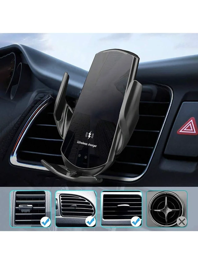 Alt view image 6 of 7 - Bks Wireless Car Charger Mount 15W Fast Charging Auto Clamp Air Vent Holder Compatible iPhone 17 16 15 14 13 12 11 Samsung Galaxy S25 S24 S23