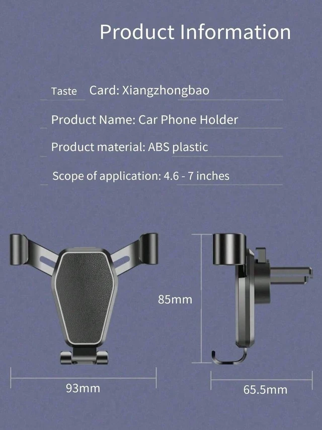 Alt view image 5 of 6 - Bks Car Phone Holder Air Vent Mount Multi-Function Bracket Navigation Stand Universal Smartphone Accessory