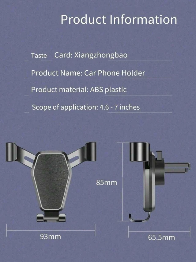Alt view image 6 of 6 - Bks 1pc Phone Car Mount Air Vent Multi-Function Bracket Navigation Holder Accessories