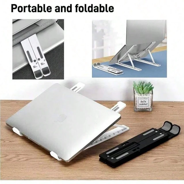 Alt view image 5 of 7 - Bks Adjustable Laptop Stand 10 Levels Height Ergonomic Portable Foldable Computer Holder for Desk Compatible All Laptops