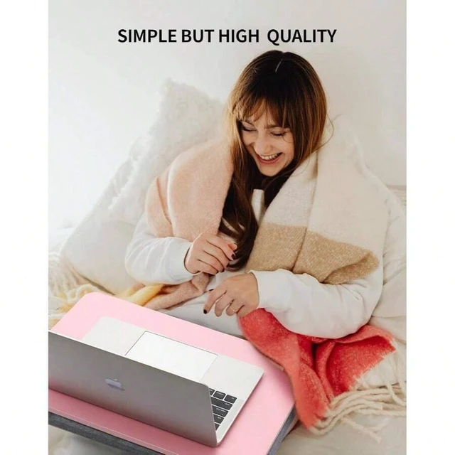 Alt view image 6 of 7 - Bks Portable Lap Desk with Pillow Cushion for 15.6 Inch Laptop Bed Couch Carpet Stand Pink