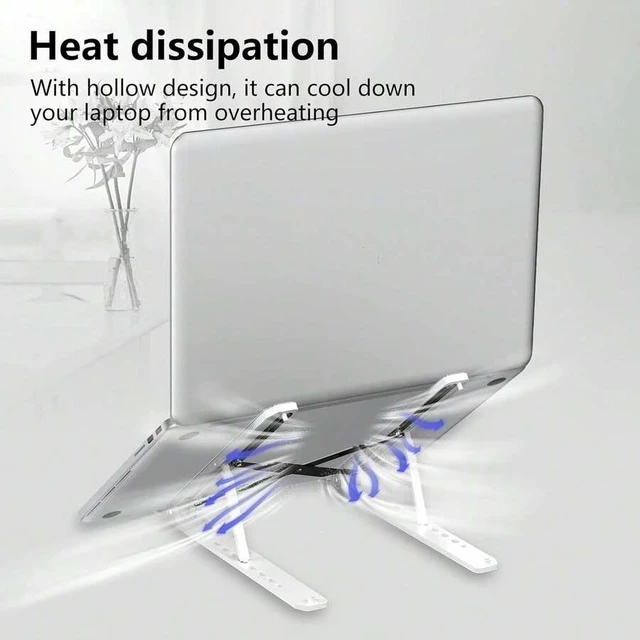 Main image of Bks Laptop Stand For Desk Adjustable Riser Foldable Portable Holder Ventilated Cooling Notebook for 10-15.6 Inch Tablet White