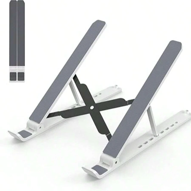 Alt view image 3 of 7 - Bks Laptop Stand For Desk Adjustable Riser Foldable Portable Holder Ventilated Cooling Notebook for 10-15.6 Inch Tablet White