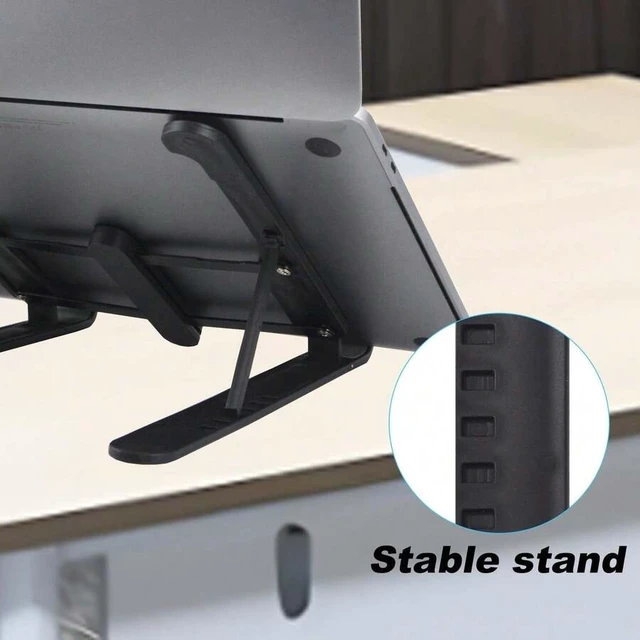 Alt view image 6 of 6 - Bks Foldable Laptop Stand For Desk, Lightweight Portable Computer Stand For Business Trip Library Cafe, 6 Level Height Ergonomic Aluminum Cooling Pad For MacBook 10-16
