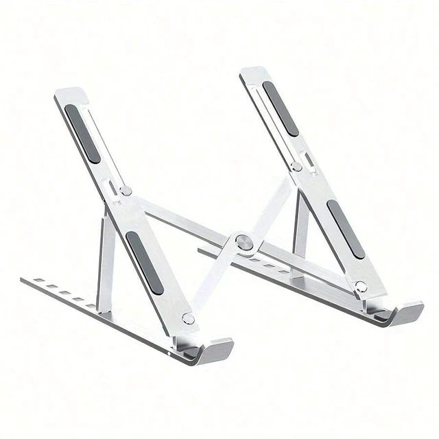 Alt view image 2 of 7 - Bks Portable Adjustable Laptop Stand Riser with Phone Holder for Desk Notebook Mount ABS Plastic Black
