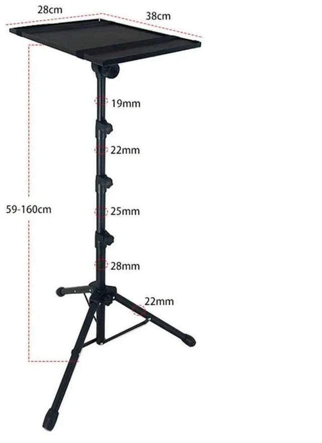 Alt view image 2 of 7 - Bks Adjustable Projector Stand Tripod 26 to 63 Inch Height Mobile Laptop Cart On Wheels With Phone Holder Floor Stand For Outdoor Movies