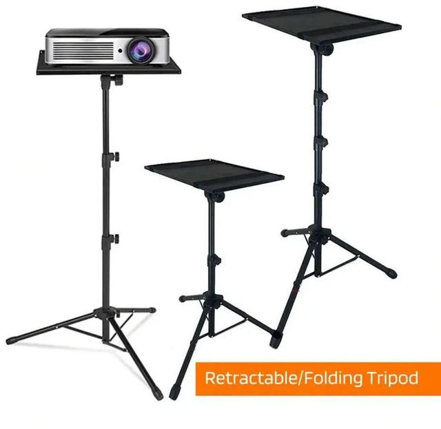 Alt view image 6 of 7 - Bks Adjustable Projector Stand Tripod 26 to 63 Inch Height Mobile Laptop Cart On Wheels With Phone Holder Floor Stand For Outdoor Movies