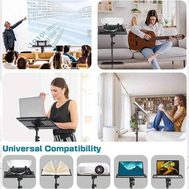 Alt view image 7 of 7 - Bks Adjustable Projector Stand Tripod 26 to 63 Inch Height Mobile Laptop Cart On Wheels With Phone Holder Floor Stand For Outdoor Movies
