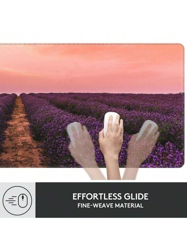 Alt view image 5 of 6 - Bks Large Floral Bat Mouse Pad 80x30cm Non-Slip Rubber Base Gaming Desk Mat for Office Keyboard Home Decor