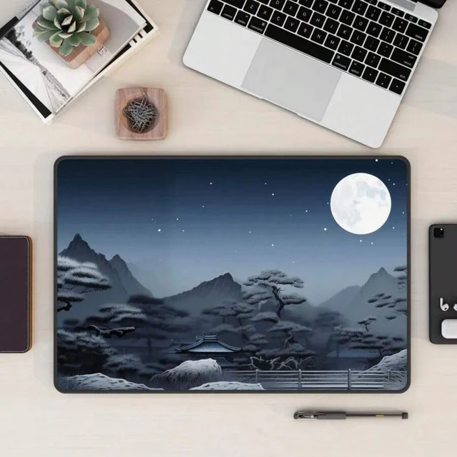 Alt view image 4 of 7 - Bks Large Desk Mat Mouse Pad, 30x70cm Extended Gaming Surface, Japanese Aesthetic Design, Non-Slip Rubber Base for Office and Home Workstations