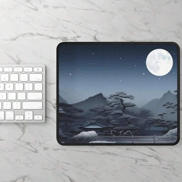 Alt view image 5 of 7 - Bks Large Desk Mat Mouse Pad, 30x70cm Extended Gaming Surface, Japanese Aesthetic Design, Non-Slip Rubber Base for Office and Home Workstations