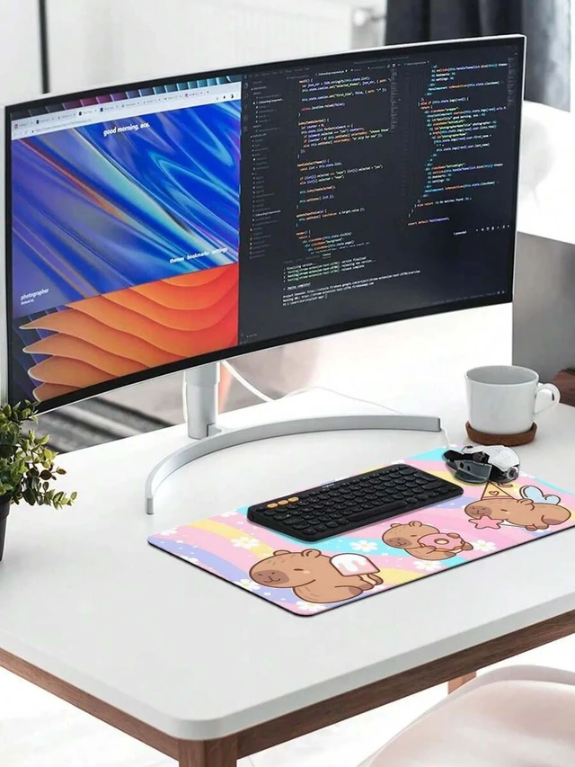 Alt view image 3 of 5 - Bks Gaming Mouse Pad Large Extended Desk Mat Non-Slip Base Anti-Fray Stitched Edges For PC Gamers Streamers