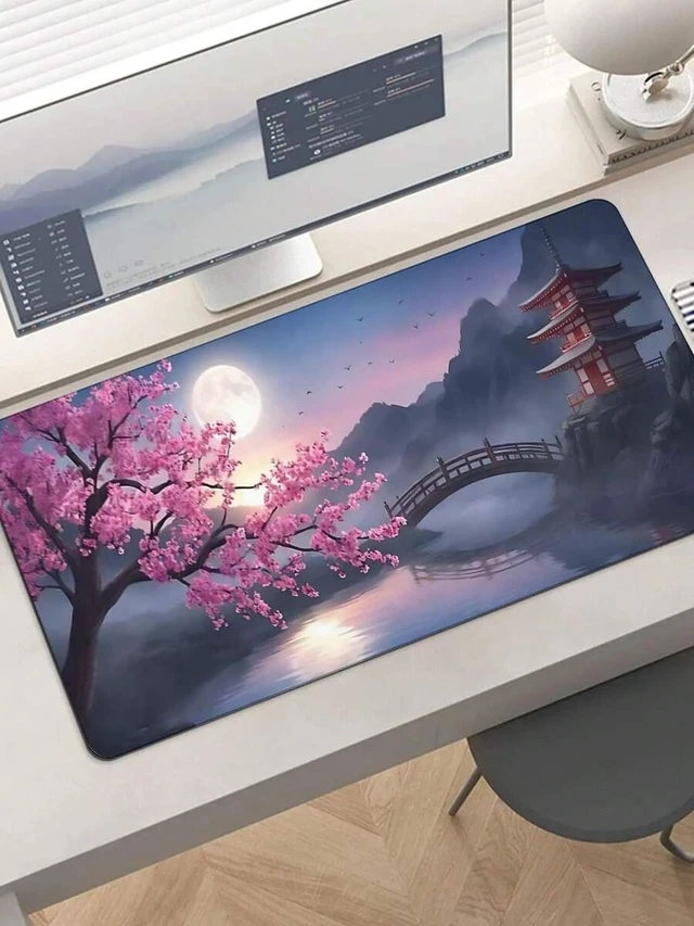 Alt view image 2 of 5 - Bks Gaming Mouse Pad Large Extended Desk Mat Non-Slip Base Anti-Fray Stitched Edges For PC Gamers Streamers