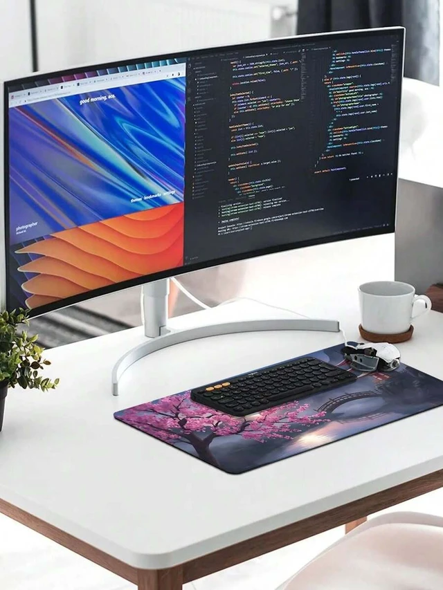 Alt view image 3 of 5 - Bks Gaming Mouse Pad Large Extended Desk Mat Non-Slip Base Anti-Fray Stitched Edges For PC Gamers Streamers