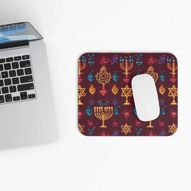 Alt view image 2 of 7 - Bks Stars & Dreidels Pattern Mouse Pad 30x25cm Holiday Desk Mat for Office Gaming Accessories