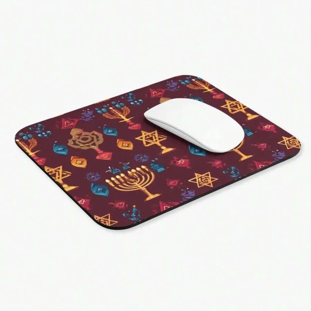 Alt view image 3 of 7 - Bks Stars & Dreidels Pattern Mouse Pad 30x25cm Holiday Desk Mat for Office Gaming Accessories