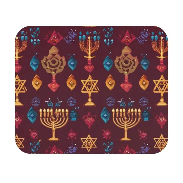Alt view image 4 of 7 - Bks Stars & Dreidels Pattern Mouse Pad 30x25cm Holiday Desk Mat for Office Gaming Accessories
