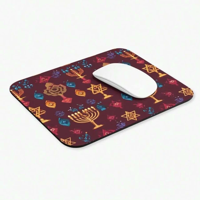 Alt view image 6 of 7 - Bks Stars & Dreidels Pattern Mouse Pad 30x25cm Holiday Desk Mat for Office Gaming Accessories