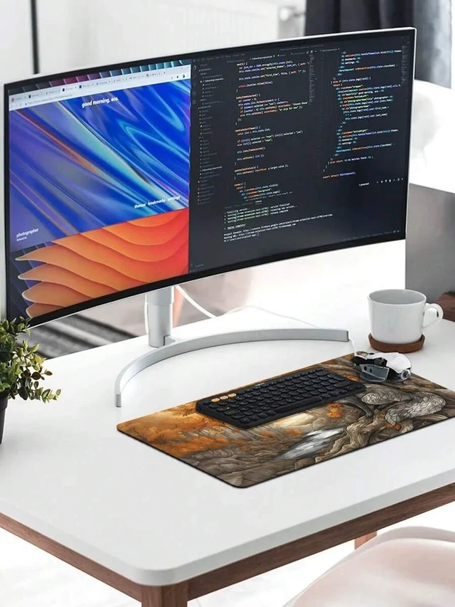 Alt view image 3 of 5 - Bks Large Extended Gaming Mouse Pad Non-Slip Base Anti-Fray Edges Desk Mat for PC Gamers Streamers