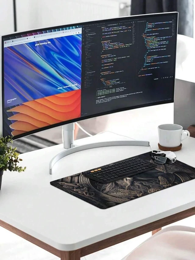 Alt view image 3 of 5 - Bks Large Gaming Mouse Pad Extended Desk Mat Non-Slip Base Anti-Fray Stitched Edges For PC Gamers Streamers