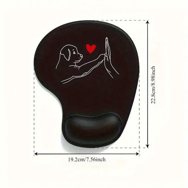 Alt view image 3 of 7 - Bks 1PC Cute Mouse Pad With Wrist Rest Cartoon Dog Heart Print Desk Mat Gaming Office Accessories