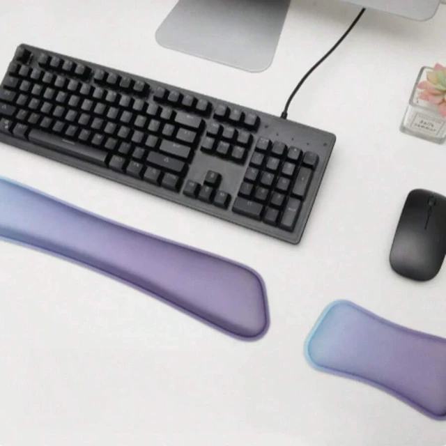 Alt view image 6 of 6 - Bks High Resilience Foam Wrist Rest Hand Support Mechanical Keyboard Dedicated Rest + Mouse Pad Office Gaming Desktop Artifact Comfortable Typing Anti-Fatigue Accessories Men And Women A0WZ