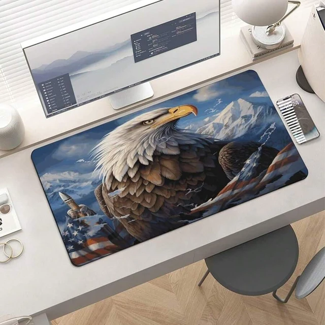 Main image of Bks Waterproof Desk Pad 24x12 Non-Slip Rubber Eagle Mouse Pad For Keyboard & Laptop Foldable Office Computer Desk Mat Smooth Gaming Surface