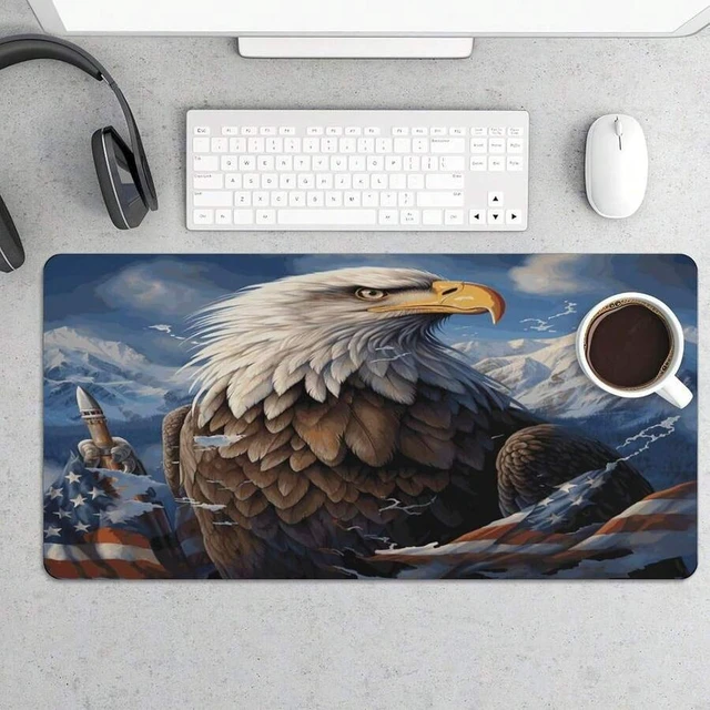 Alt view image 6 of 7 - Bks Waterproof Desk Pad 24x12 Non-Slip Rubber Eagle Mouse Pad For Keyboard & Laptop Foldable Office Computer Desk Mat Smooth Gaming Surface