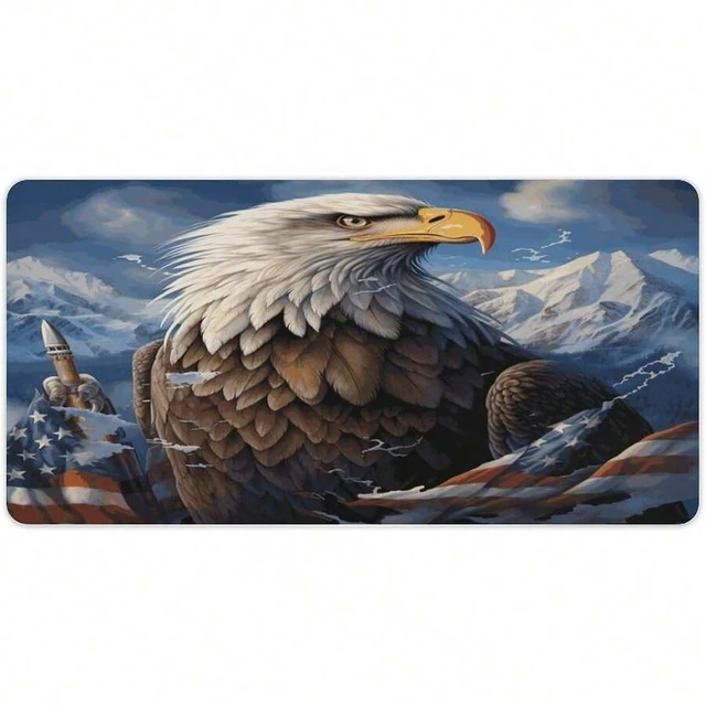 Alt view image 7 of 7 - Bks Waterproof Desk Pad 24x12 Non-Slip Rubber Eagle Mouse Pad For Keyboard & Laptop Foldable Office Computer Desk Mat Smooth Gaming Surface