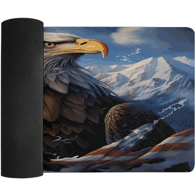 Alt view image 4 of 7 - Bks Waterproof Desk Pad 24x12 Non-Slip Rubber Eagle Mouse Pad For Keyboard & Laptop Foldable Office Computer Desk Mat Smooth Gaming Surface