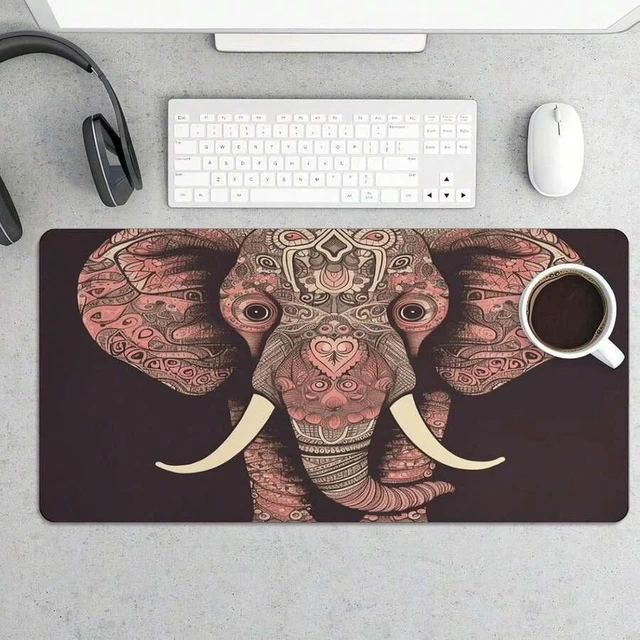 Alt view image 6 of 7 - Bks Waterproof Desk Pad 24x12 Inch Non-Slip Rubber Elephant Mouse Mat For Keyboard Laptop Foldable Office Computer Desktop Gaming Surface