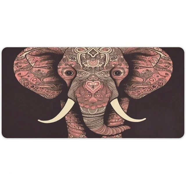 Alt view image 7 of 7 - Bks Waterproof Desk Pad 24x12 Inch Non-Slip Rubber Elephant Mouse Mat For Keyboard Laptop Foldable Office Computer Desktop Gaming Surface