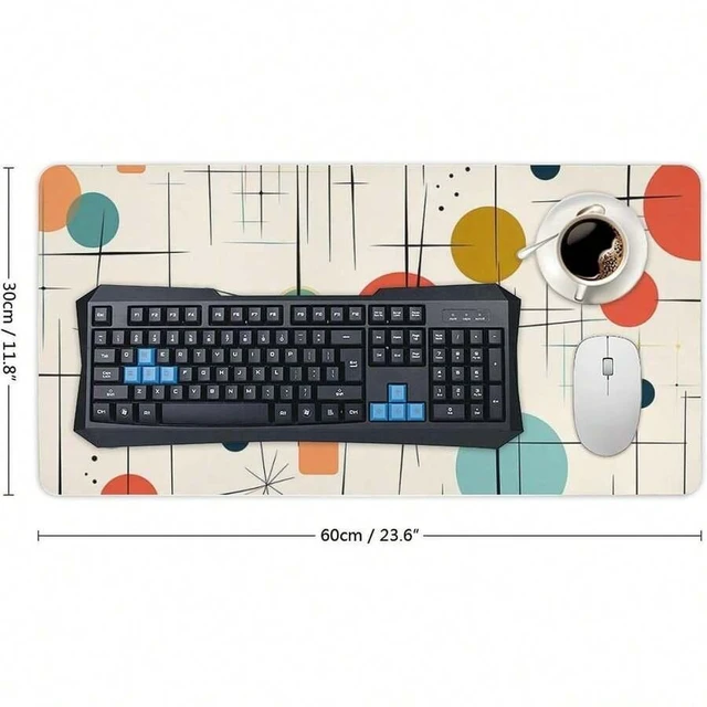Alt view image 3 of 7 - Bks Waterproof Desk Pad 24x12 Non-Slip Rubber Modern Mid Century Mouse Pad For Keyboard & Laptop Foldable Office Computer Desk Mat Smooth Gaming Surface For Home Remote Work Desktop Accessories