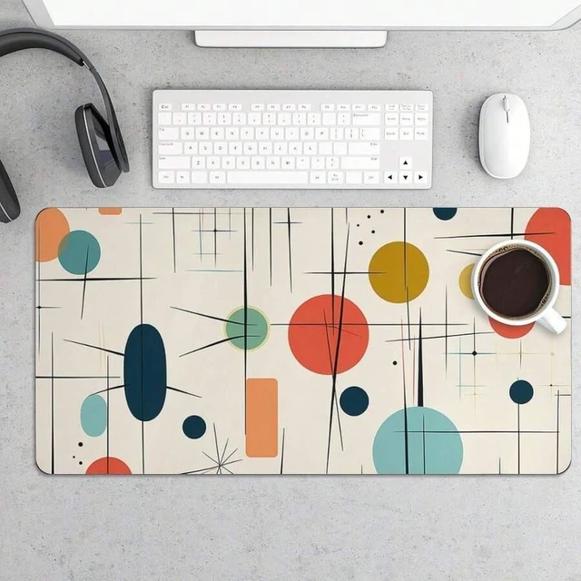 Alt view image 6 of 7 - Bks Waterproof Desk Pad 24x12 Non-Slip Rubber Modern Mid Century Mouse Pad For Keyboard & Laptop Foldable Office Computer Desk Mat Smooth Gaming Surface For Home Remote Work Desktop Accessories