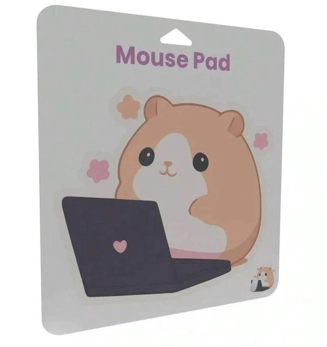 Main image of Bks Fabric Mouse Pad Hamster Design Slim Non-Slip Rubber Base for Laptop Computer Optical Laser Mice