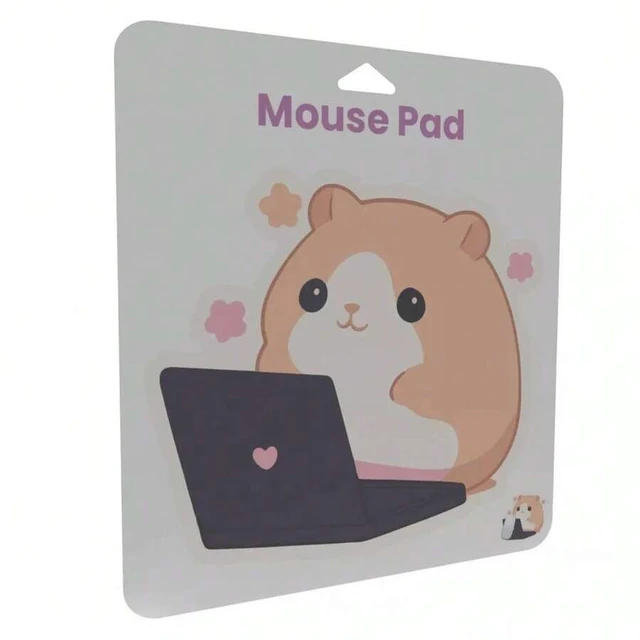 Alt view image 2 of 3 - Bks Fabric Mouse Pad Hamster Design Slim Non-Slip Rubber Base for Laptop Computer Optical Laser Mice