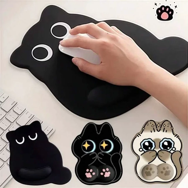Alt view image 3 of 7 - Bks Ergonomic Mouse Pad with Wrist Rest Non-Slip Fabric Comfort Typing Support for Office Computer