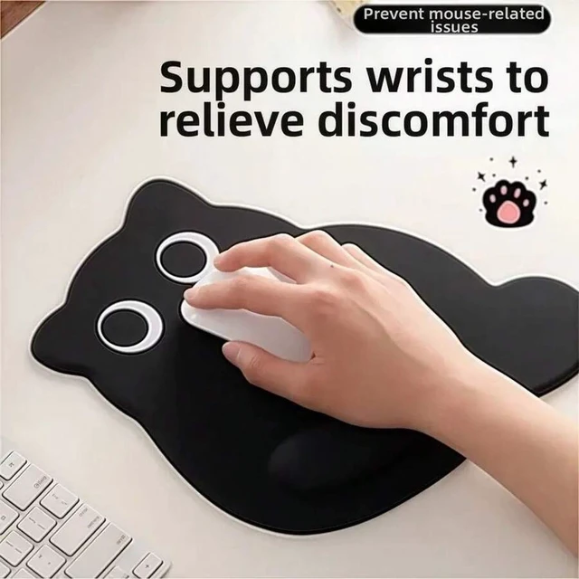Alt view image 5 of 7 - Bks Ergonomic Mouse Pad with Wrist Rest Non-Slip Fabric Comfort Typing Support for Office Computer