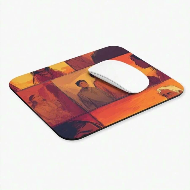 Alt view image 6 of 7 - Bks 30x25cm Storyboard Language Lesson Mouse Pad, Illustrated Character Collage Design, Office Desk Essential, Christmas Gift
