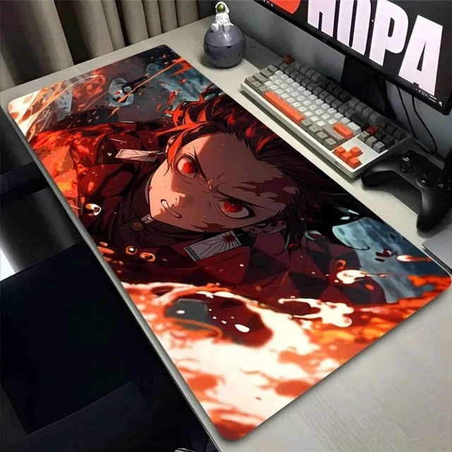 Alt view image 4 of 7 - Bks XXL Anime Mouse Pad Extended Gaming Desk Mat Polyester Fabric Non-Slip Rubber Base for PC Laptop Office